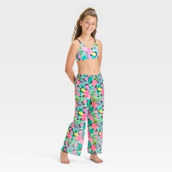 art class Girks Floral printed rash guard pants size 8 - Picture 1 of 3
